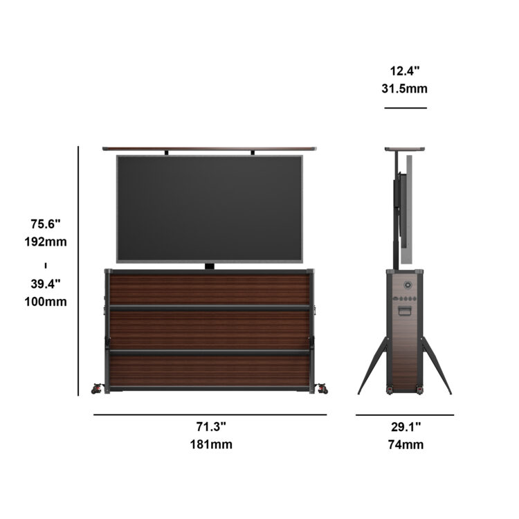 Rosewood Grain Outdoor Lift TV Cabinet - Medium - Image 7