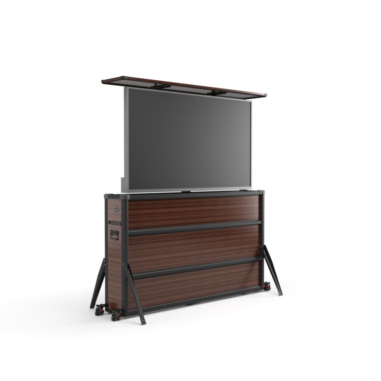 Rosewood Grain Outdoor Lift TV Cabinet - Medium