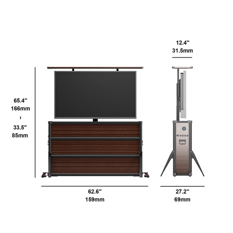 Rosewood Grain Outdoor Lift TV Cabinet - Small - Image 2