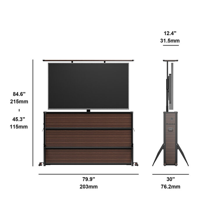 Rustic Gray Outdoor Lift TV Cabinet - Large - Image 4