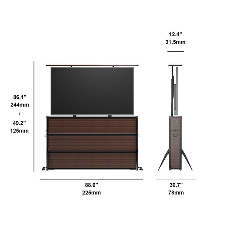 Rustic Gray Outdoor Lift TV Cabinet - Extra Large - Image 5