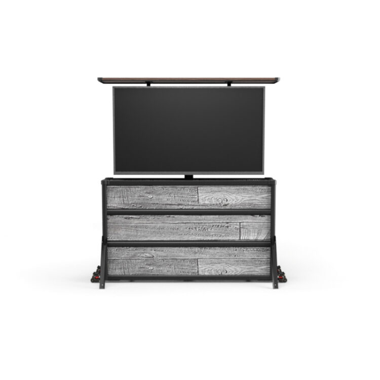 Rustic Gray Outdoor Lift TV Cabinet - Small - Image 2