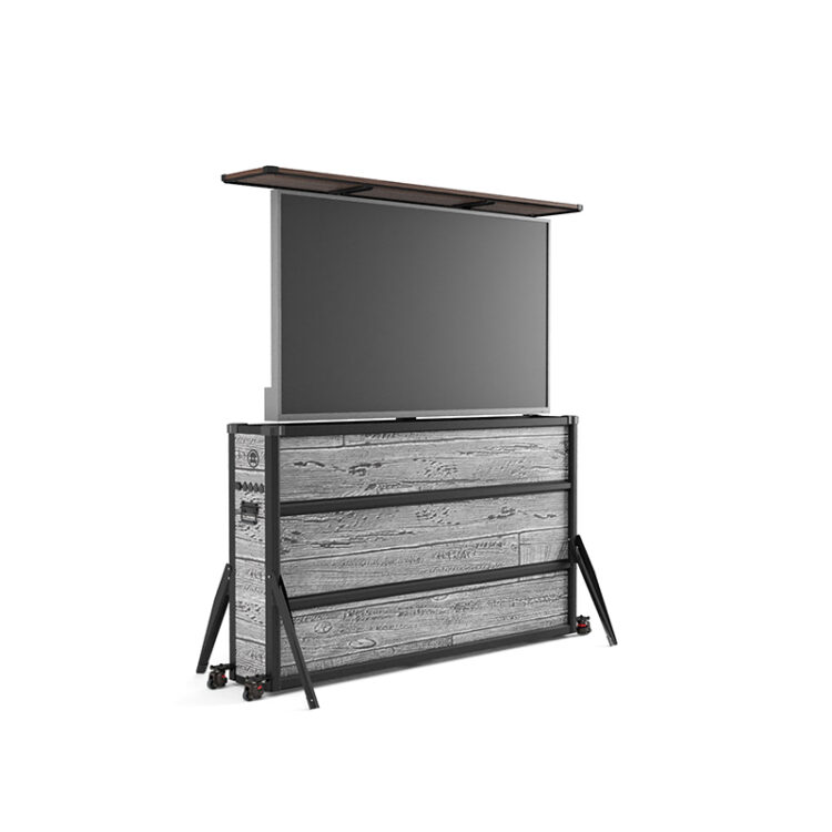 Rustic Gray Outdoor Lift TV Cabinet - Medium