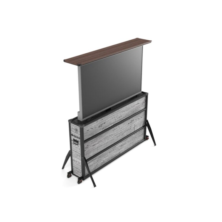 Rustic Gray Outdoor Lift TV Cabinet - Medium - Image 4