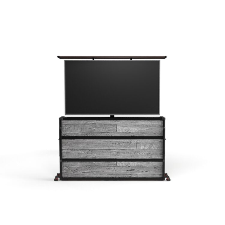 Rustic Gray Outdoor Lift TV Cabinet - Large - Image 2