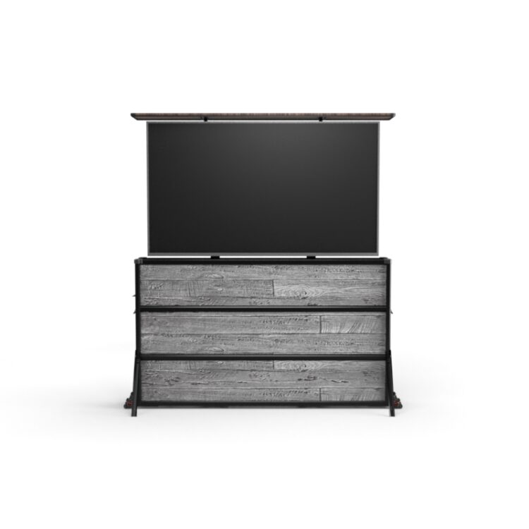 Rustic Gray Outdoor Lift TV Cabinet - Extra Large - Image 2